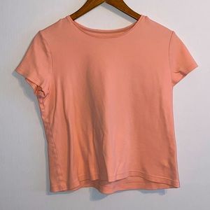 Croft & Barrow Petite Simple Short Sleeved Light Pink T-Shirt Tee Women’s Medium